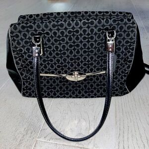 COACH Madison Madeline Satchel Purse- Black/Grey- Very gently used